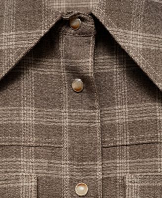 Women's Pockets Detail Check Overshirt