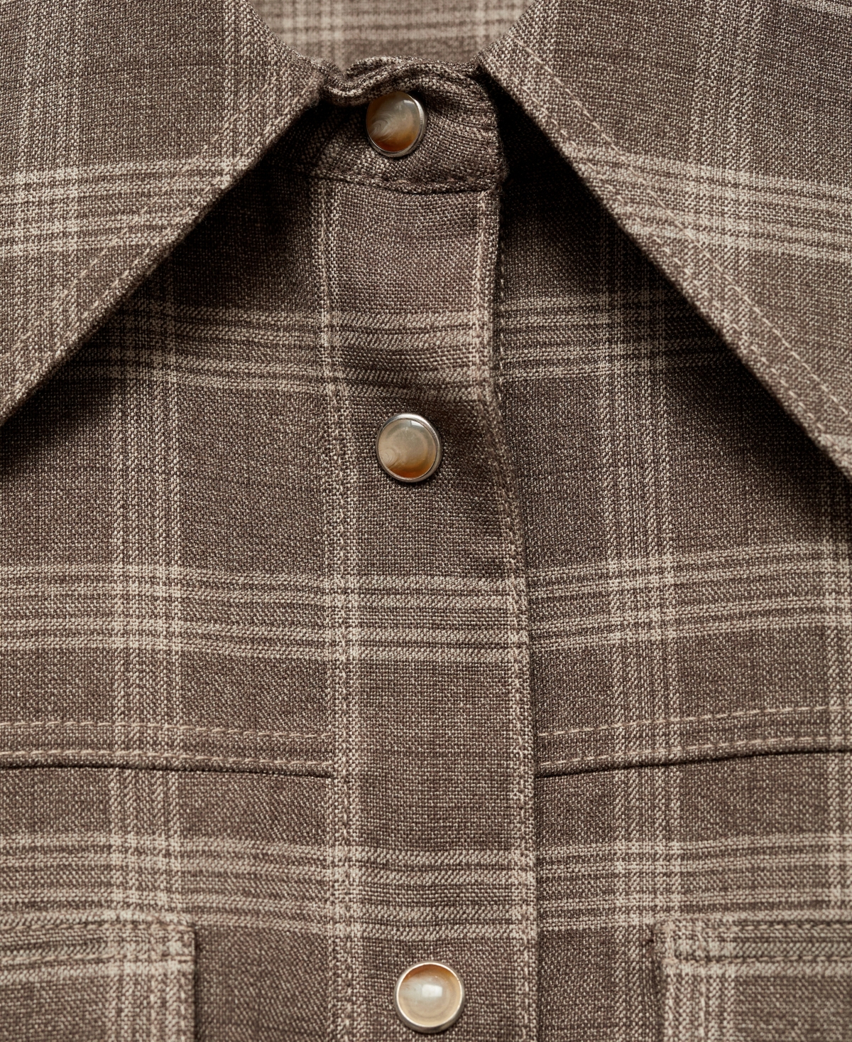 Mango Women's Pockets Detail Check Overshirt