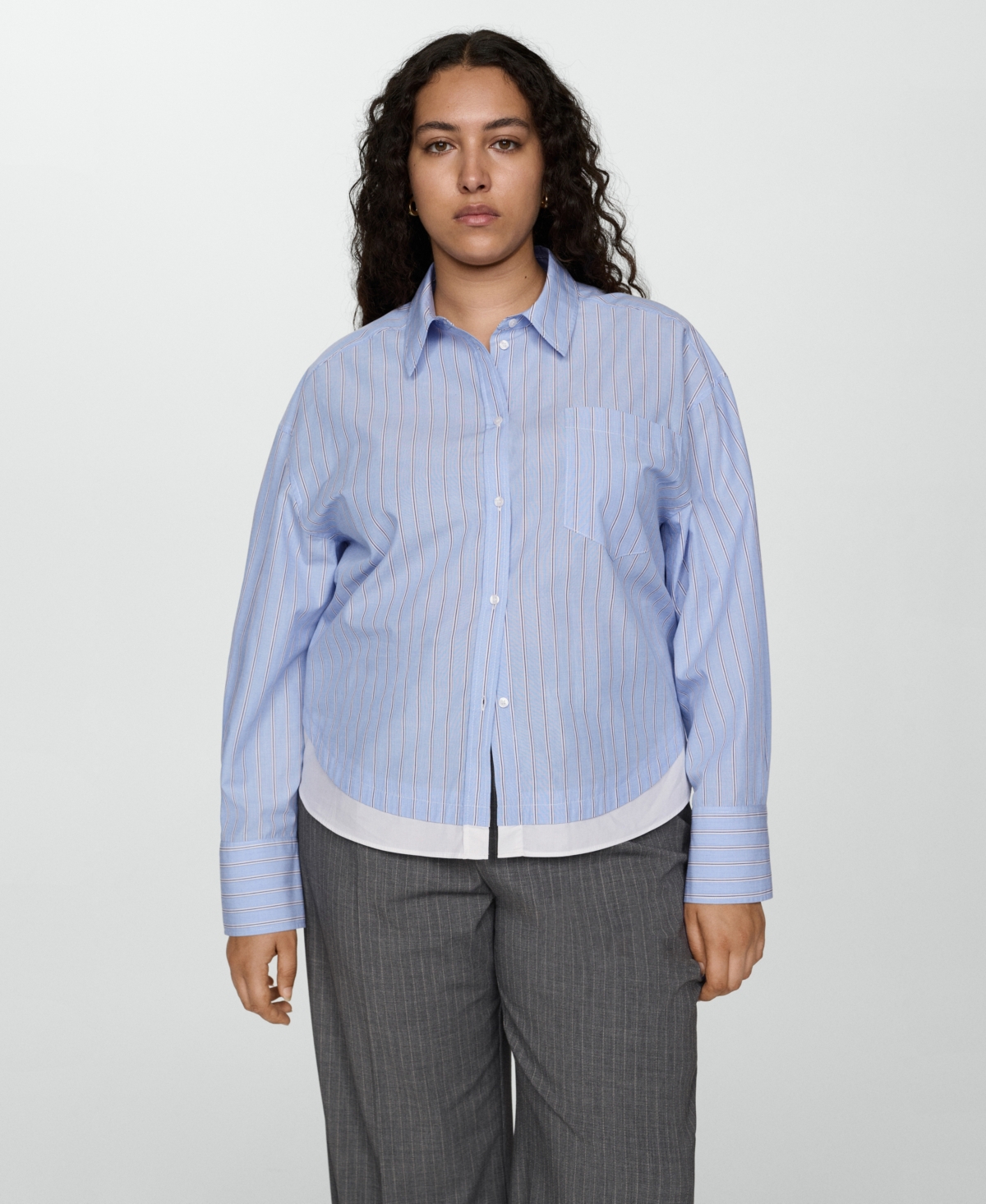 Mango Women's Shirt With Contrasting Stripes