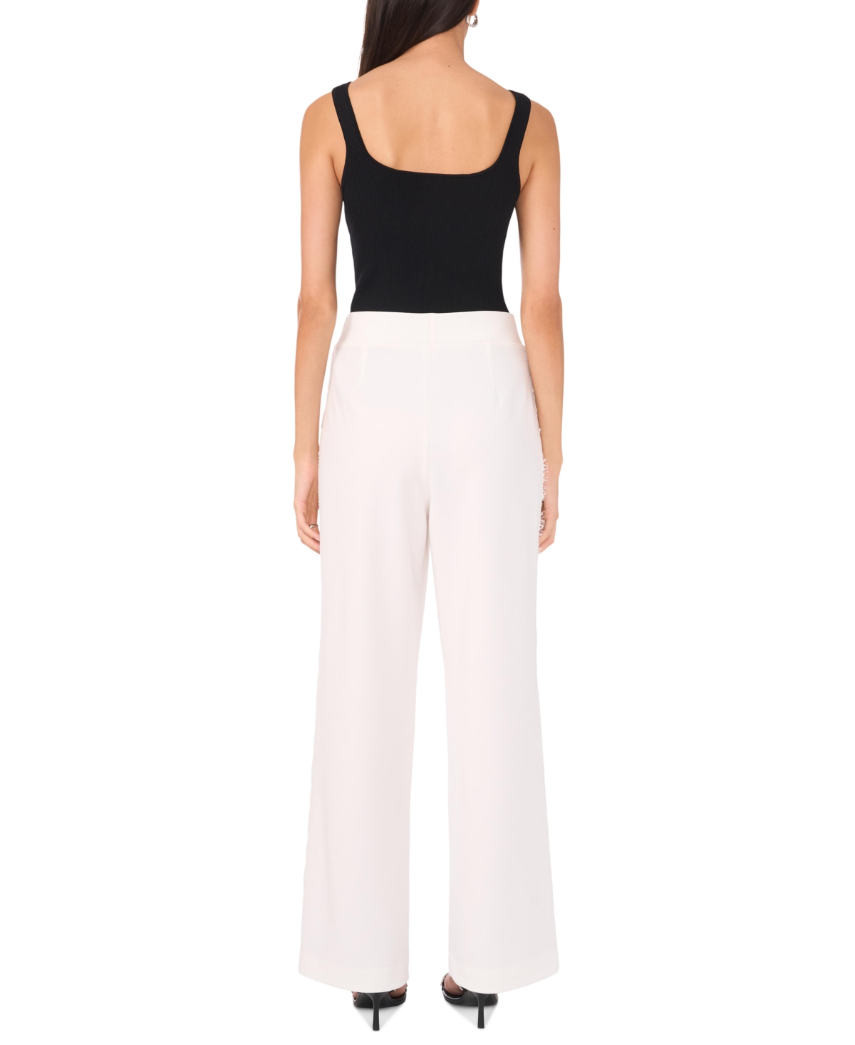 Vince Camuto Lace Stripe Pants In New Ivory