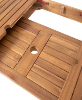 Streamdale Expandable Acacia Wood Dining Table Perfect For Outdoor Gatherings