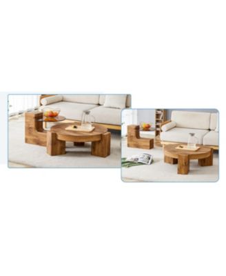 Streamdale Detachable Double-Decker Coffee Table with Flexible Design