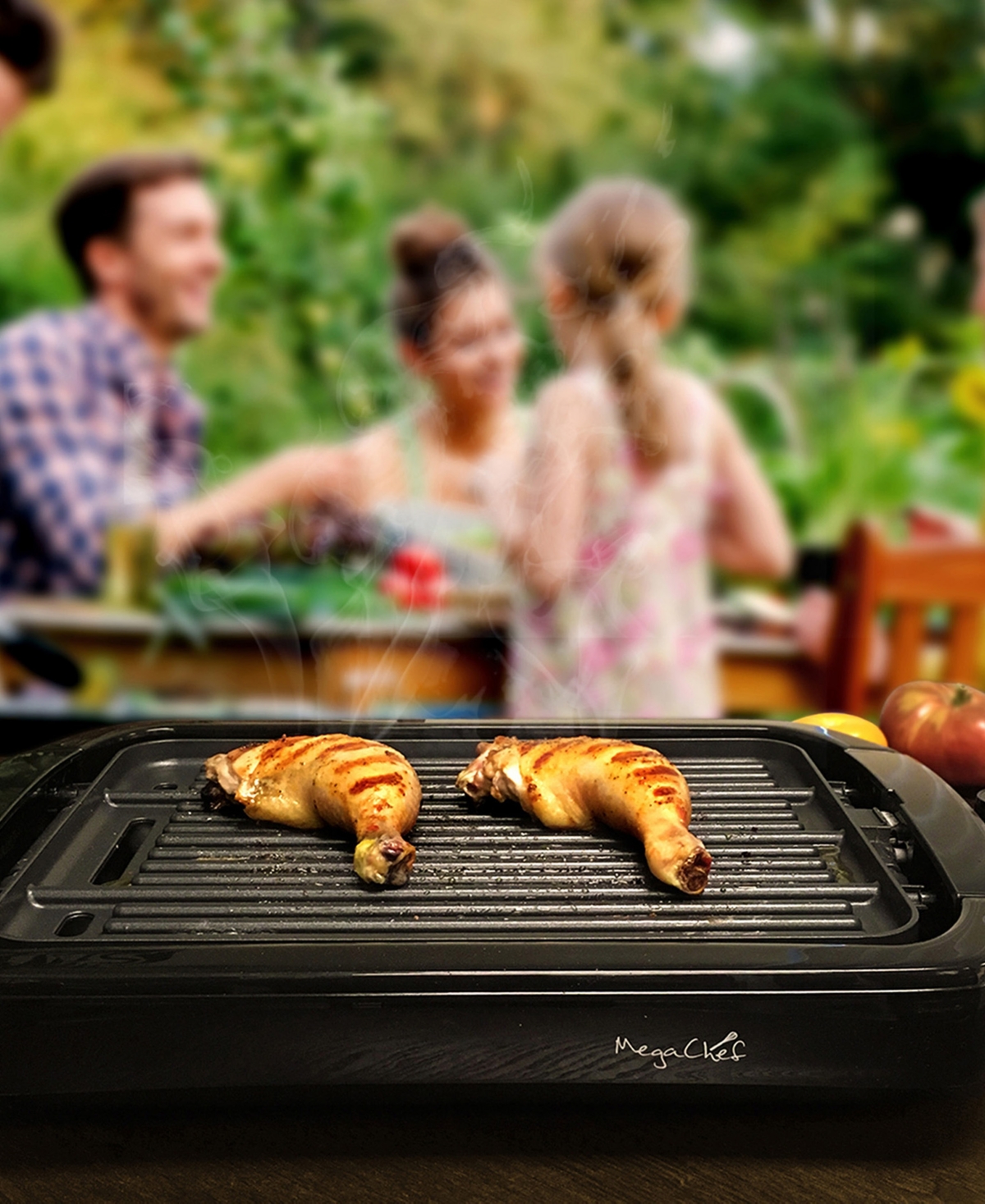 Megachef Watts Reversible Indoor Griddle And Grill In Black