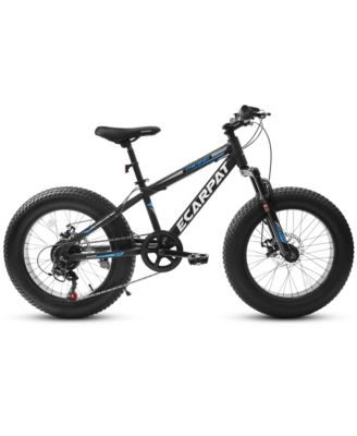 20 inch Fat Tire Bike Adult/Teen Full Shimano 7 Speed Mountain Bike, Dual Disc Brakes, High Carbon Steel Frame, Front Suspension, Mountain Dirt Bike, City Commuter City Bike, Fat Tire Bike