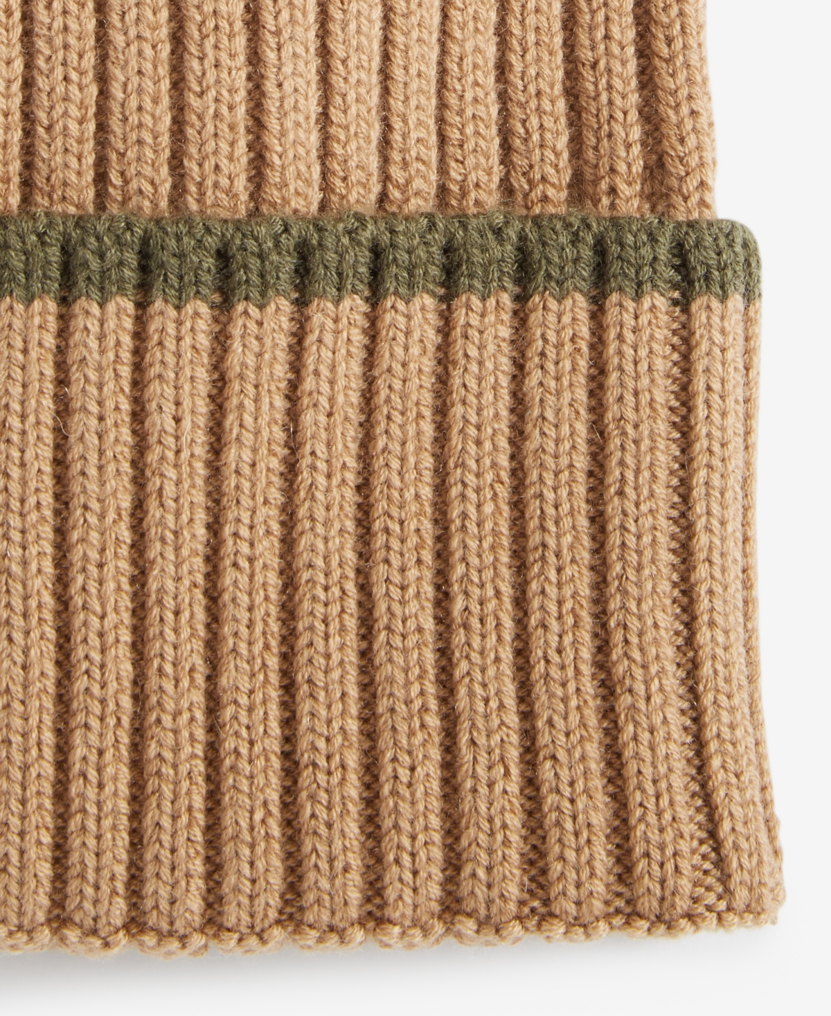 Cole Haan Men's Heritage Ribbed-knit Tipped Cuffed Beanie In Oxford Tan