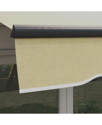 8' x 6.5' Retractable Awning, Patio Awning Sunshade Shelter with Manual Crank Handle, 280gsm UV Resistant Fabric and Aluminum Frame for Deck, Balcony, Yard, Beige