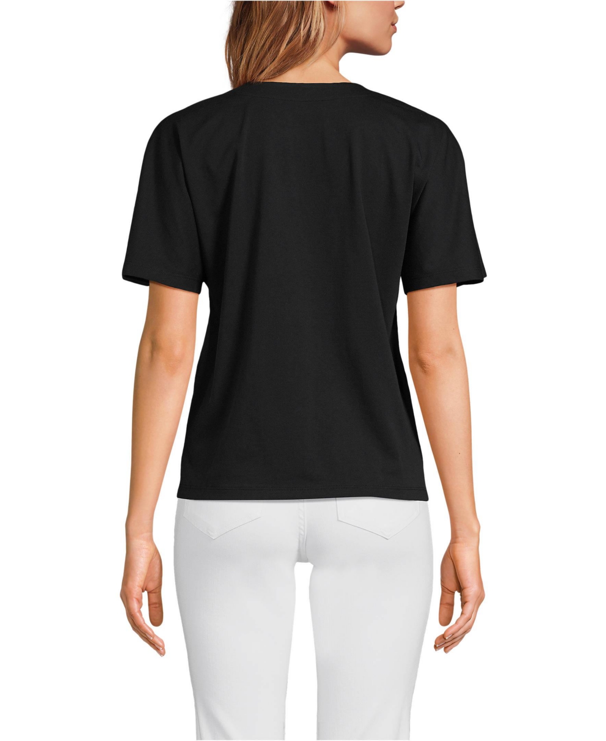 Lands' End Women's Supima Notch Neck T-shirt