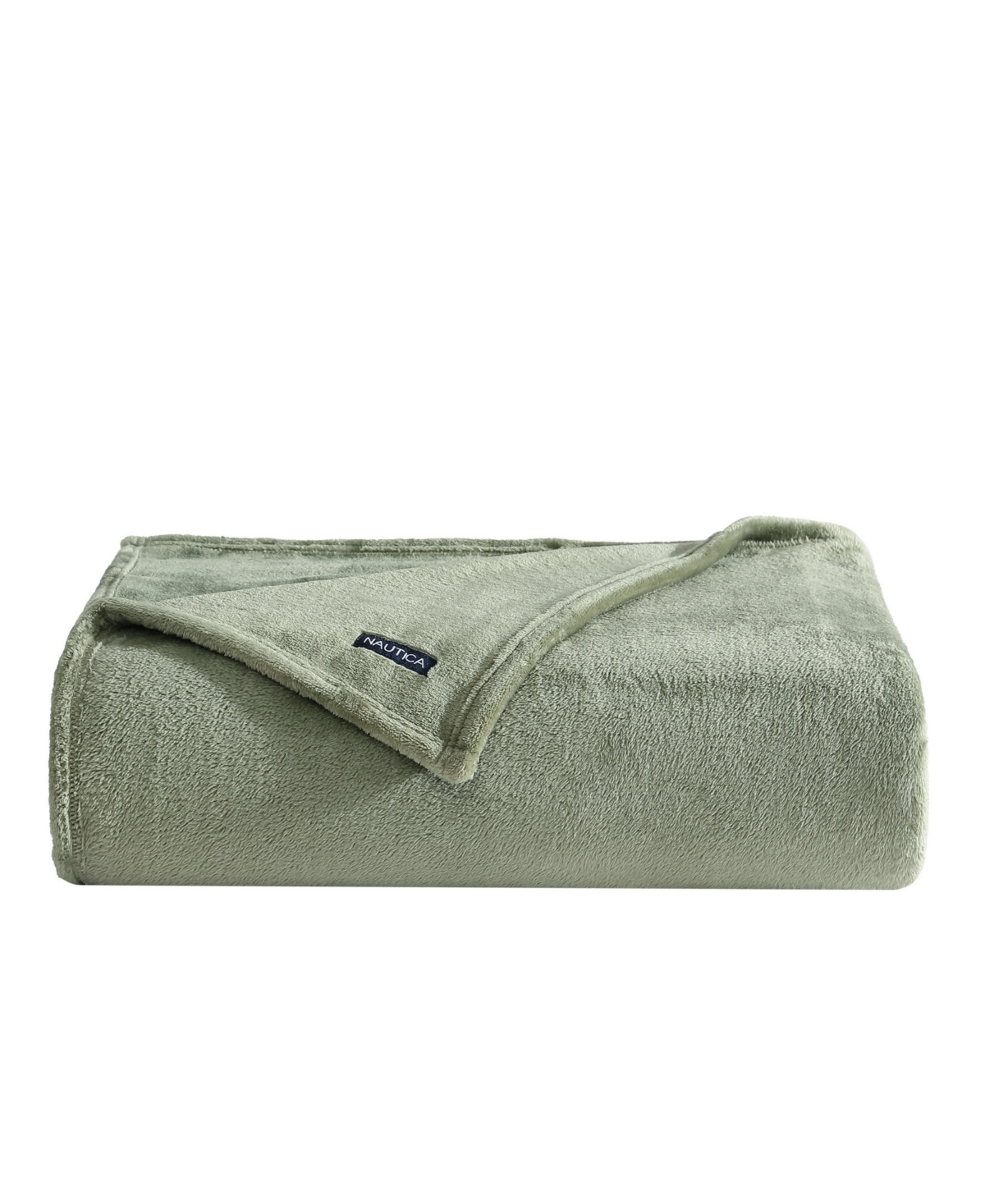 Nautica Solid Ultra Soft Plush Fleece Blanket, King In Fern Green