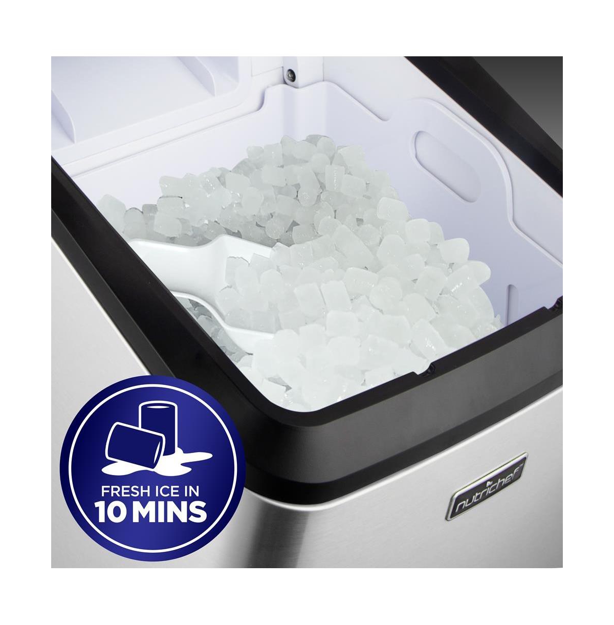 NutriChef Countertop Ice Maker Machine, lbs Daily Capacity, with Ice Scoop and Basket