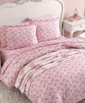 Ballet Bows Reversible 3-Pc. Duvet Cover Set, Full/Queen