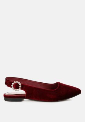 Womens Dolan Velvet Slingback Flats Sandals