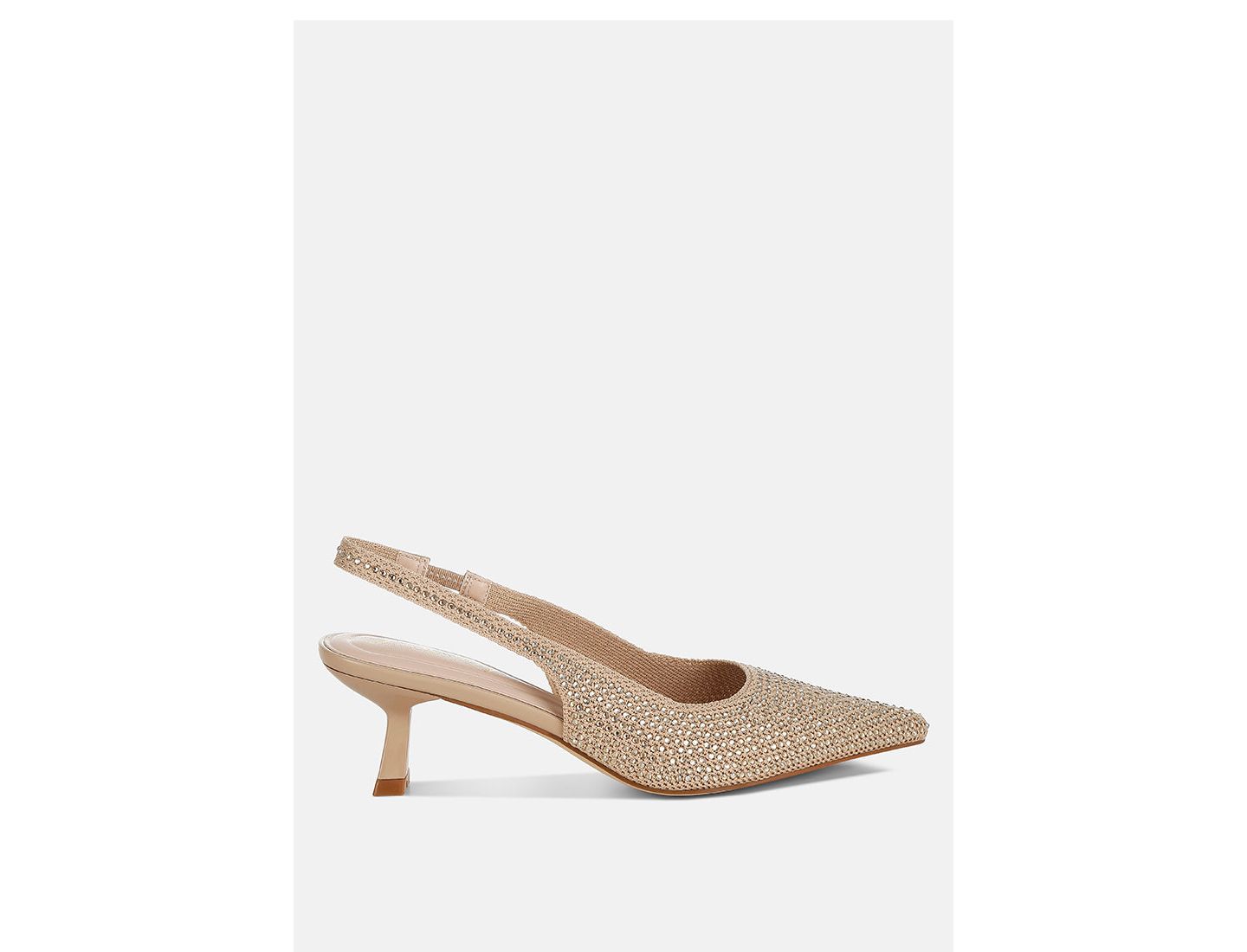 Женские сандалии London Rag Julep Rhinestone Slingback, цвет: Бежевый — фото 2