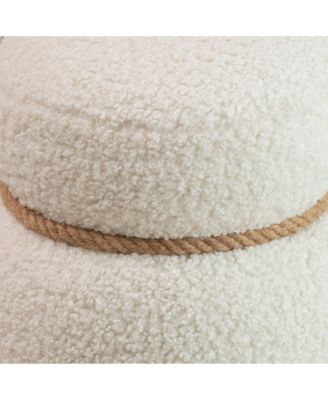 WKJ1Y White snowman stool, Greig plush cushion, playful and cute, suitable for any spacehite