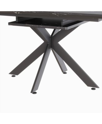 Elegant 6-8 Person Dining Table with Curved Backrest Chairs