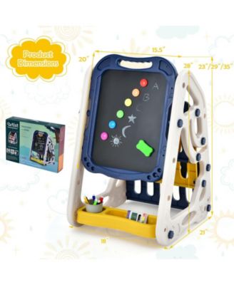 3-in-1 Kids Art Easel Double-Sided Tabletop Easel with Art Accessories