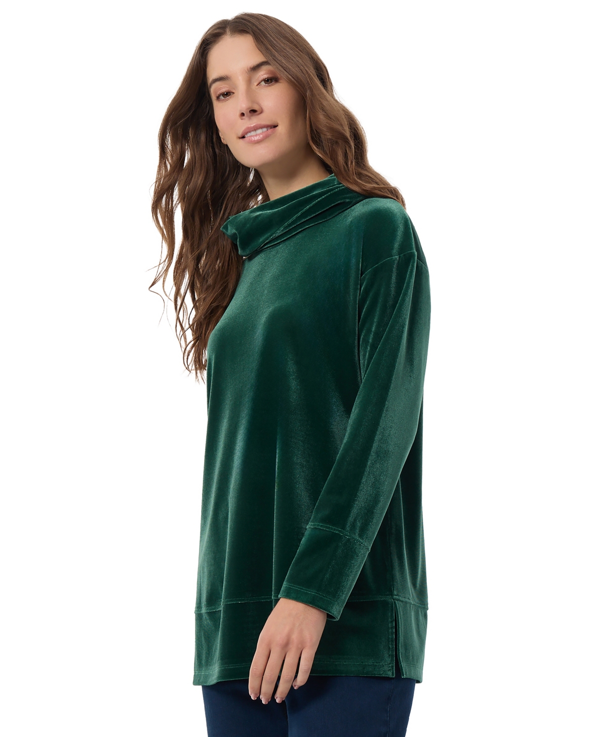 Jones New York Women's Stretch-Velour Cowlneck Top