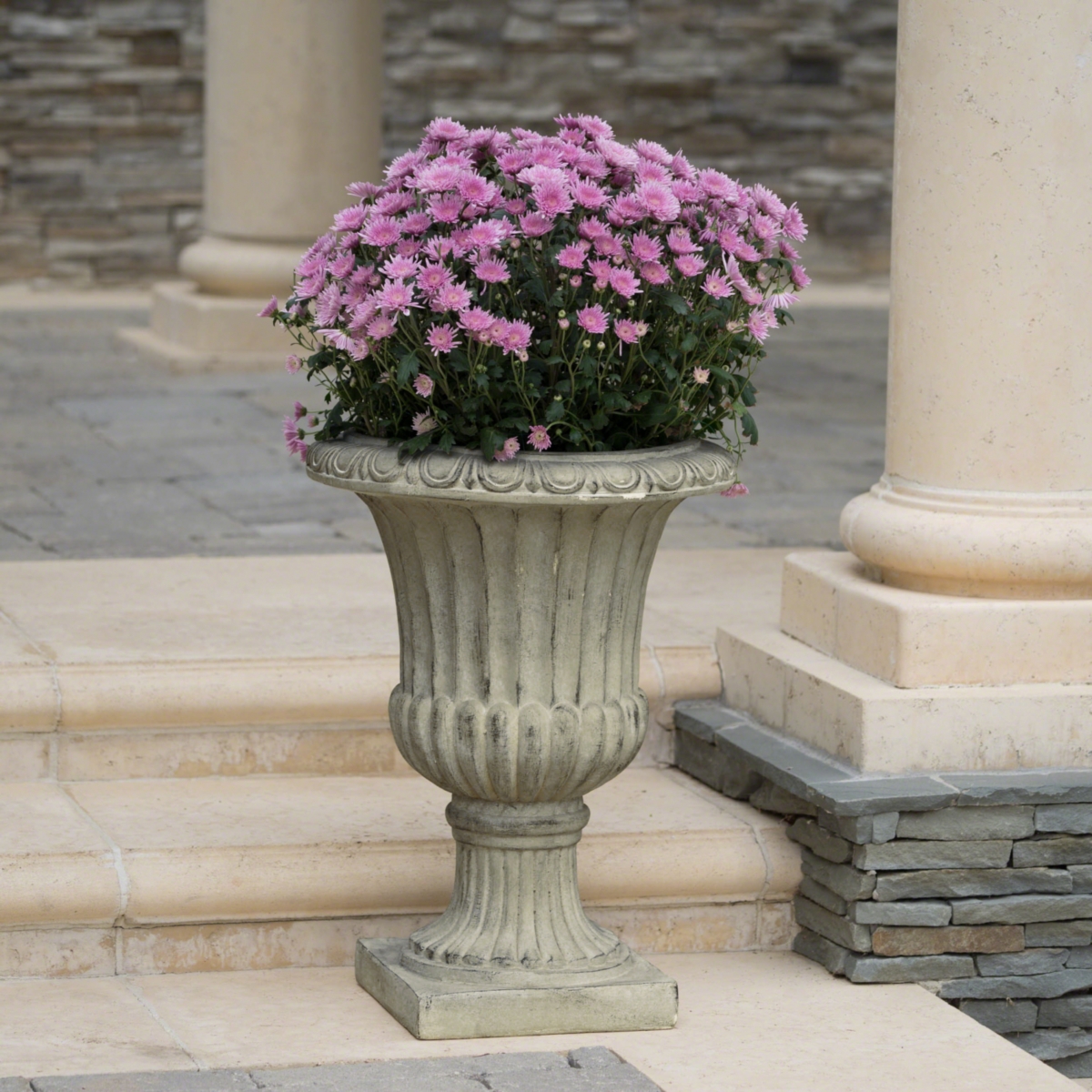 Streamdale Antique White Urn Planter Indoor/Outdoor Decor