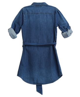 Girls 7-16 Long Sleeve Denim Dress