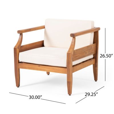 Streamdale Acacia Wood Outdoor Club Chair with Cushions