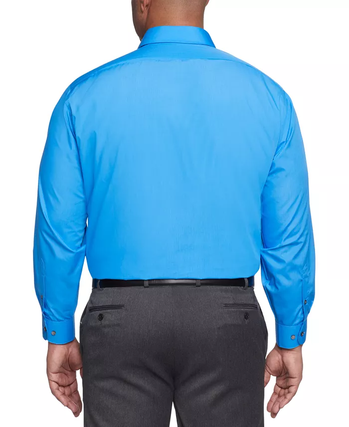 Men's Big & Tall Classic/Regular Fit Wrinkle Free Poplin Solid Dress Shirt - thumbnail 9