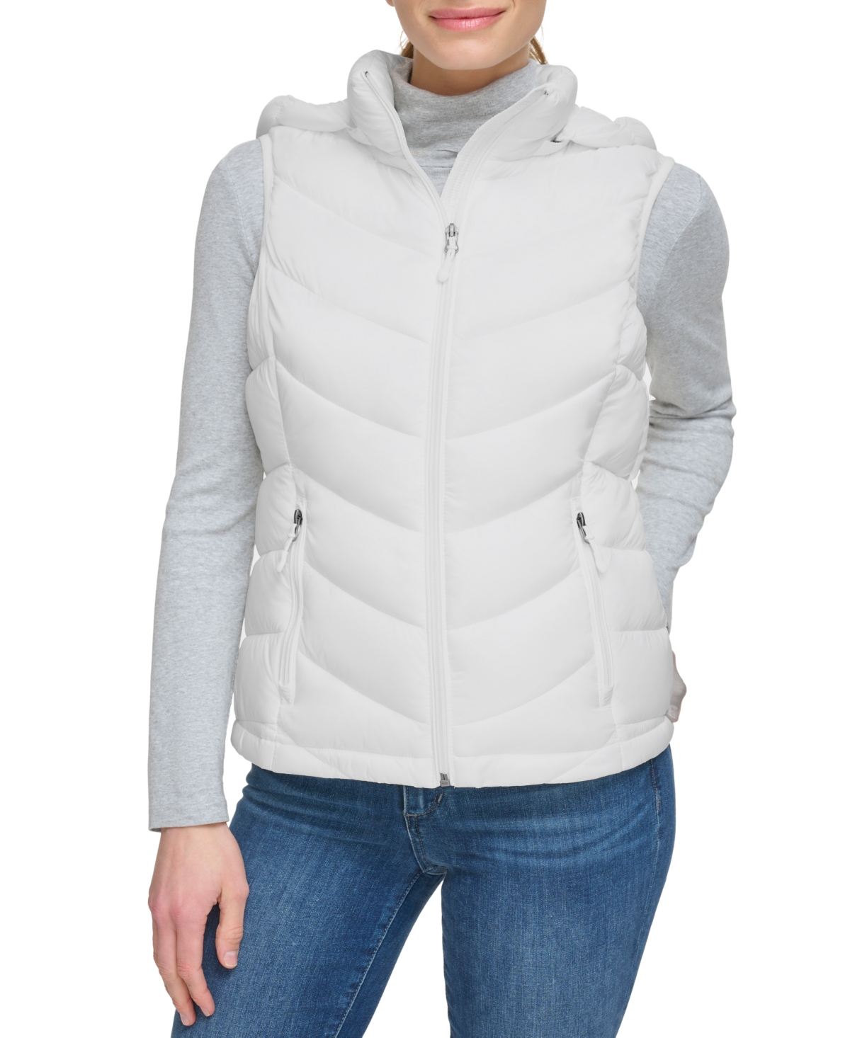 Women's Packable Hooded Puffer Vest, Created for Macy's - Chocolate