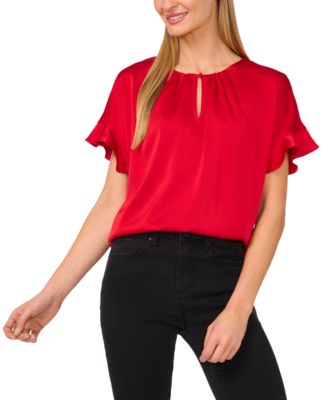 Women's Short-Sleeve Flutter Top