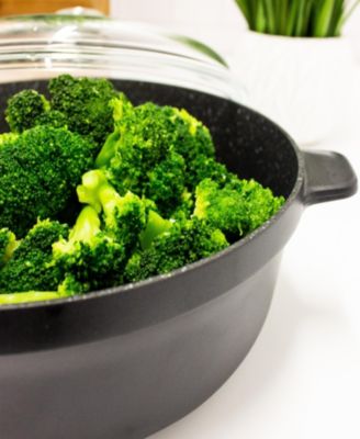 GEM 11" Nonstick Saute Pan 4.6Qt., Detachable Handle, Black, Glass Lid