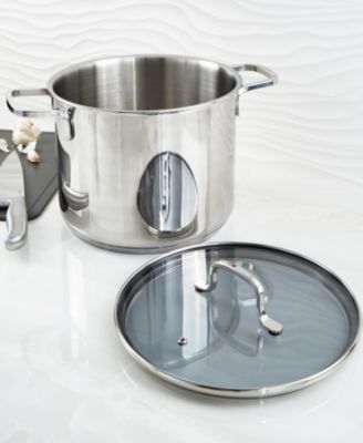 DiNA Helix Recycled 18/10 Stainless Steel 10" Stockpot 7qt., Glass Lid