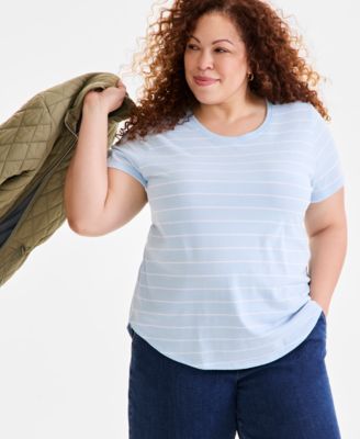 Style & Co - Plus Size Perfect Printed Crewneck Tee