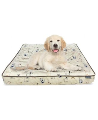 Paws and Decor Taupe Plaid Dog Bed, Plush & Durable Pet Bed for Dogs, Orthopedic Sleeping Pad for Pets