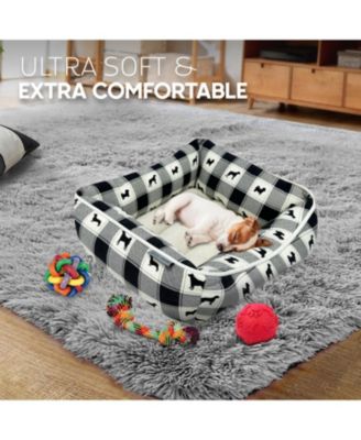 Paw & Decor Paws and Decor All Over Plaid Dogs Cuddler Pet Bed, Stellar Design Printed Dog Beds, Durable & Ultra-Plush Material