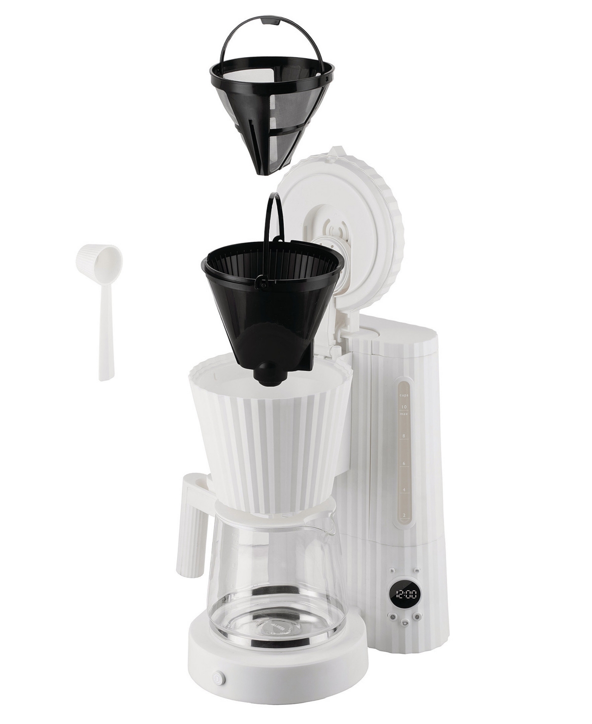 Alessi Plisse Filter 10 Cup Coffee Machine In White
