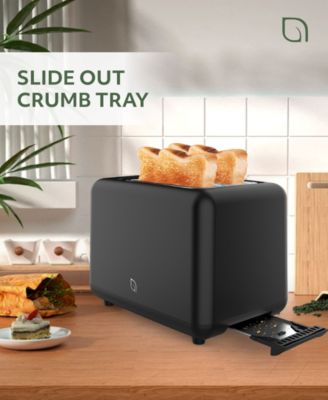 2-Slice Toaster with Wide Slots - Perfect for Toast Bagels, Compact Design, Crumb Tray