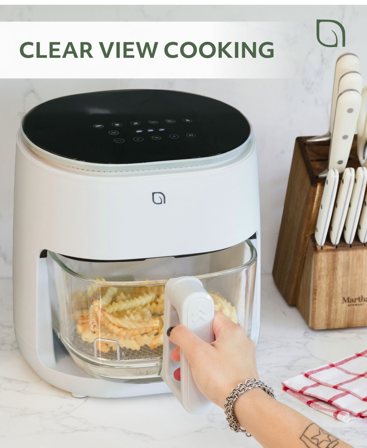 Willow Kitchen Willow 5qt Glass Air Fryer In White