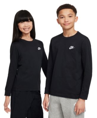 Boys and Girls Sportswear Logo Embroidered Long-Sleeve T-Shirt 