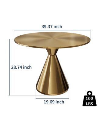 Round Gold Stainless Steel Dining Table