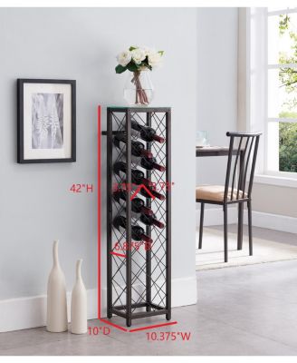 Narenda Freestanding Floor Wine Rack Storage Tower, Pewter