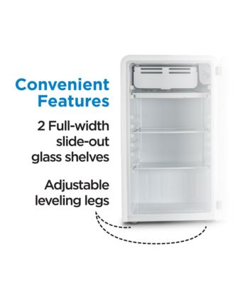 3.2 Cu. Ft. Refrigerator With Freezer, Vintage Style Refrigerator, With Slide-Out Glass Shelves & Tall Bottle Storage, Retro Fridge