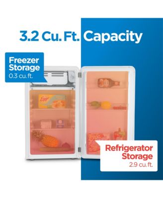 3.2 Cu. Ft. Refrigerator With Freezer, Vintage Style Refrigerator, With Slide-Out Glass Shelves & Tall Bottle Storage, Retro Fridge