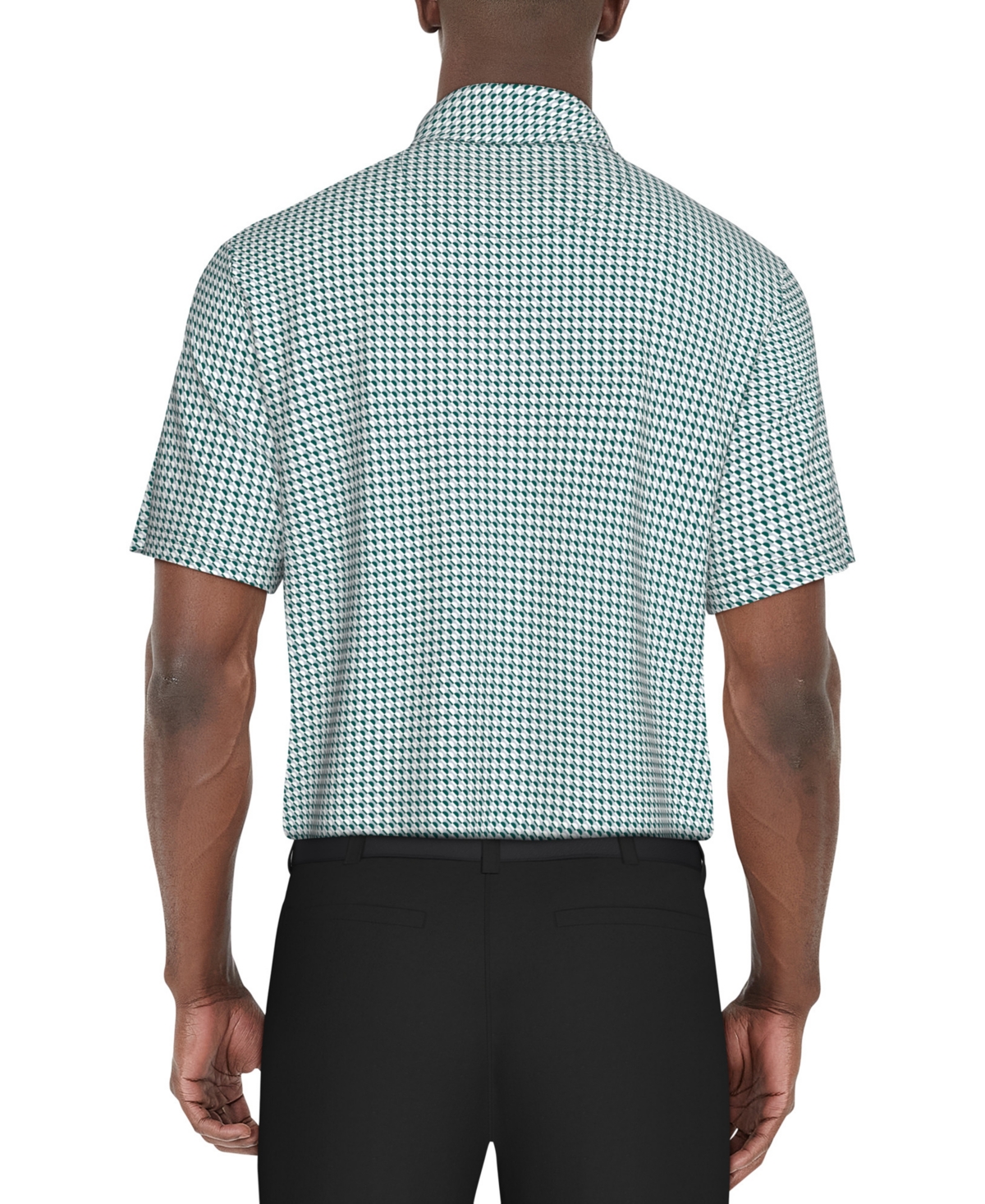 Pga Tour Men's Short Sleeve Geo Print Performance Polo Shirt
