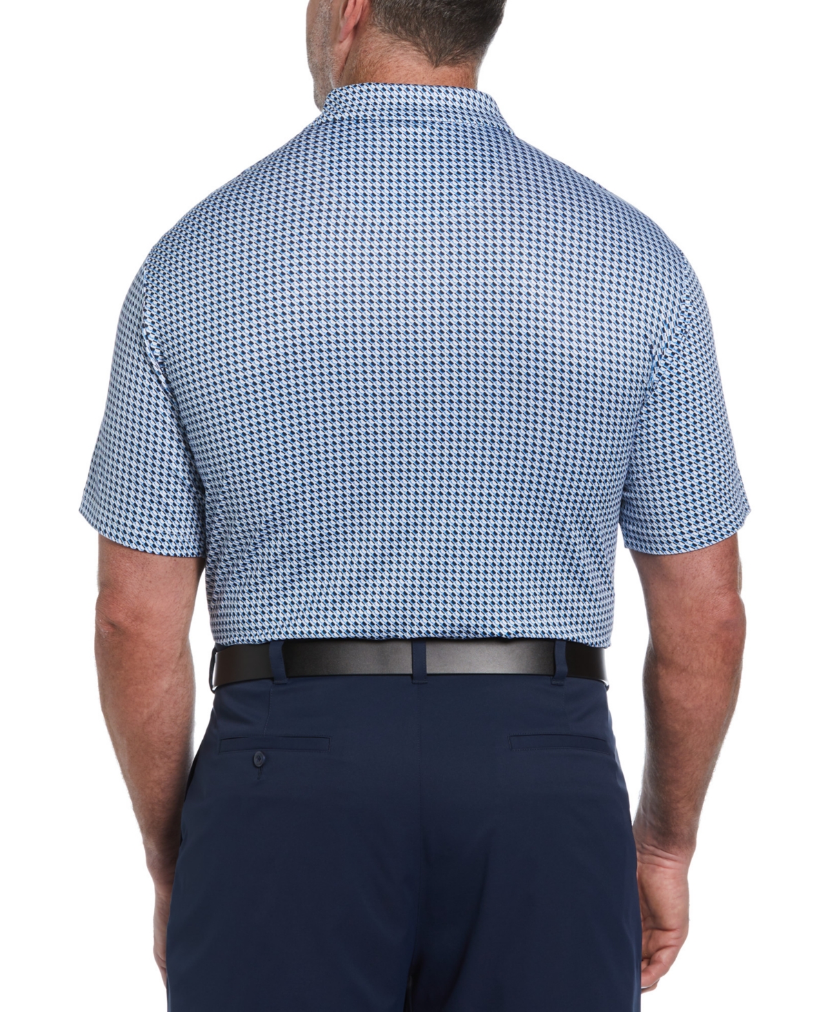 Pga Tour Men's Short Sleeve Geo Print Performance Polo Shirt
