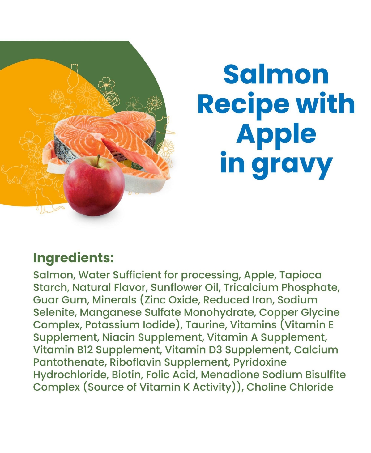 Almo Nature Hqs Complete Cat 12pk (2.47oz): Salmon Recipe W/ Apple In Gravy