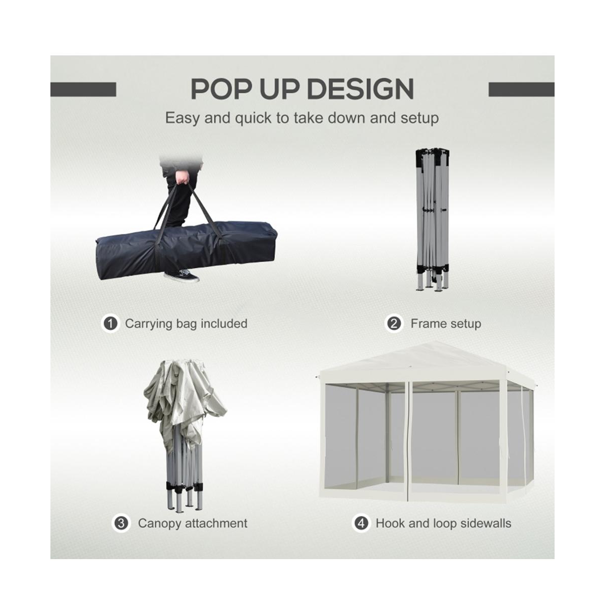 Slickblue Pop-Up Canopy Party Tent with Netting for Insect Protection and Outdoor Events