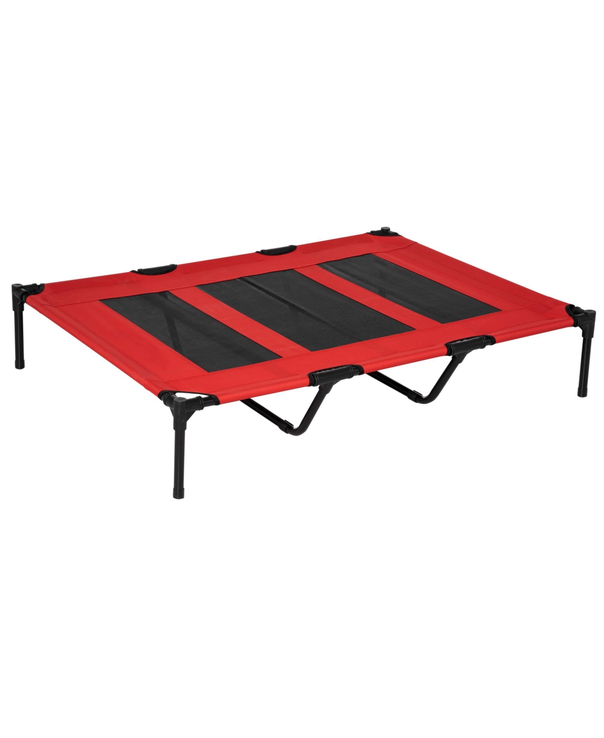 48&#x22; x 36&#x22; Elevated Breathable Dog Bed Portable Pet Cot w/ Carry Bag Metal Frame Breathable Mesh Indoor and Outdoor Red - Red