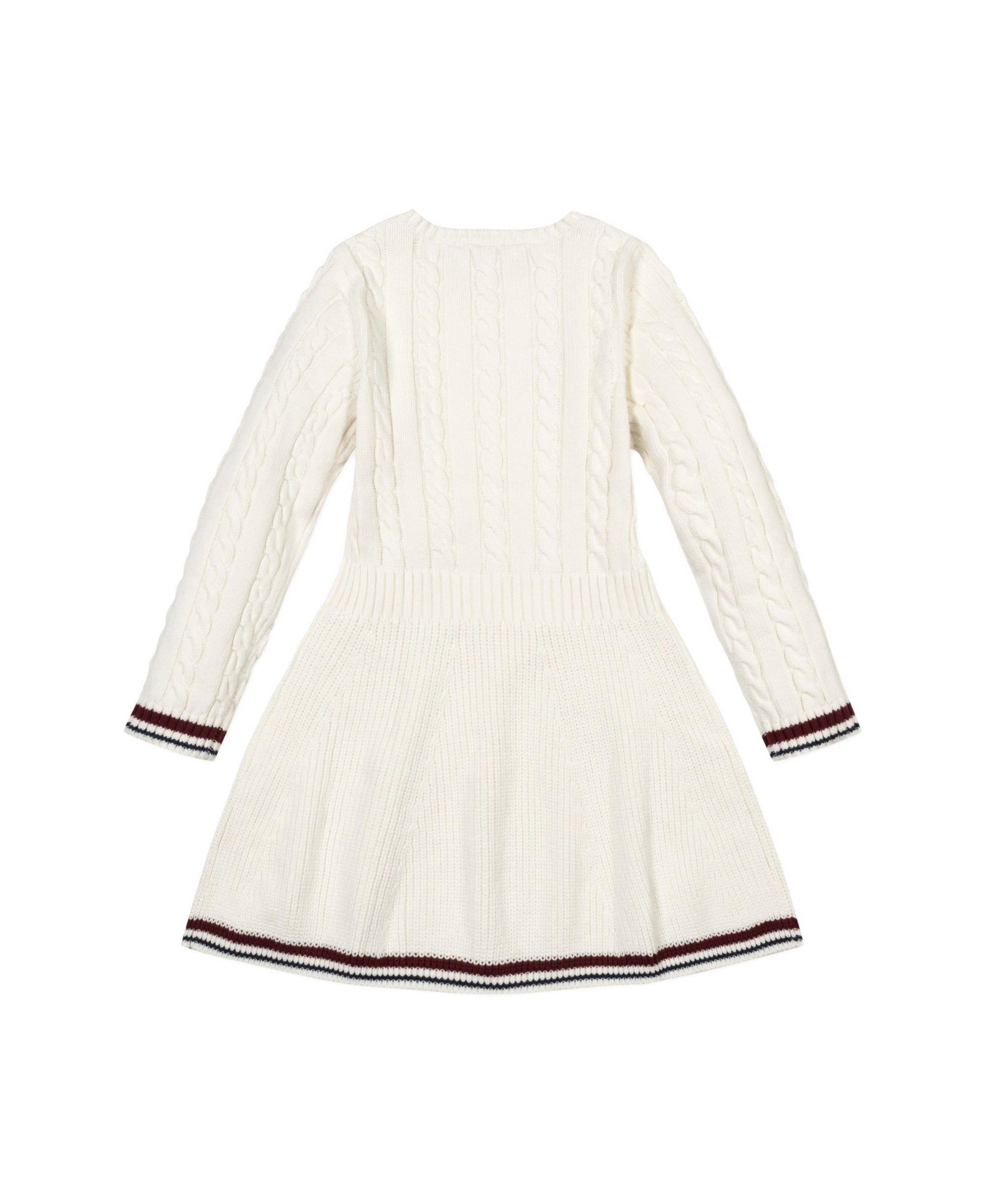 Hope & Henry Baby Girls Organic Long Sleeve Schoolgirl Cable Sweater Dress