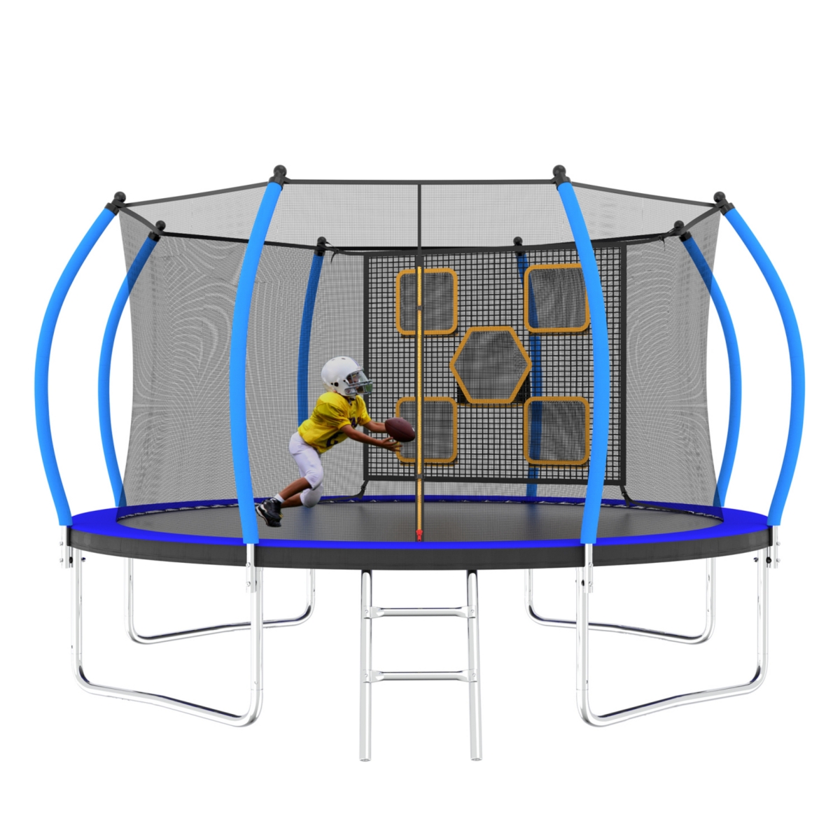 Streamdale Furniture 12FT Trampoline with Enclosure - Recreational Trampolines with Ladder, Astm Approval Outdoor Trampoline for Kids