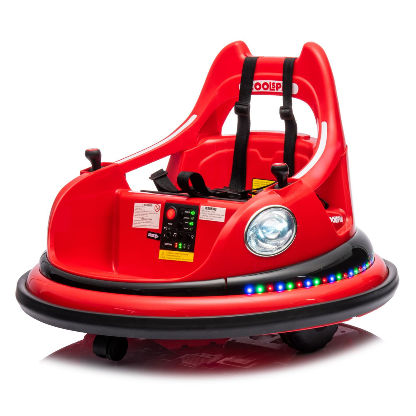 Детская игрушка Streamdale Furniture Electric Kids Bumper Car with Remote Control & LED Lights, Ages 1.5-5, цвет: Красный — фото 1