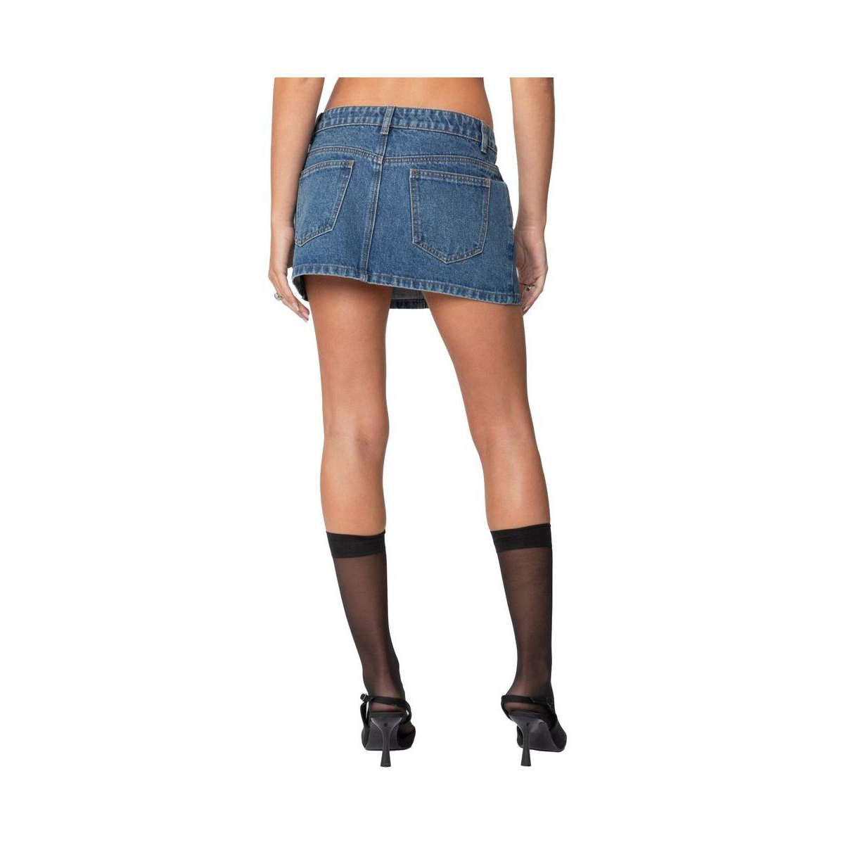 Edikted Women's Chiara Denim Micro Skirt