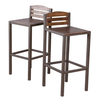Acacia Wood And Iron Industrial Barstools: Modern Sophistication For Your Bar Or Dining Space