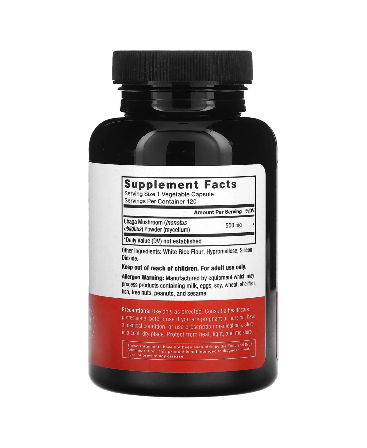 Force Factor Chaga 500 mg - Vegetable Capsules